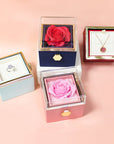 Rotating Soap Flower Rose Gift Box Creative Rotating Rose Jewelry Packaging Box Valentine's Day Gift For Women