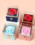 Rotating Soap Flower Rose Gift Box Creative Rotating Rose Jewelry Packaging Box Valentine's Day Gift For Women