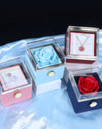 Rotating Soap Flower Rose Gift Box Creative Rotating Rose Jewelry Packaging Box Valentine's Day Gift For Women