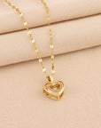 Valentines Day Gift Double-layer Smart Love Pendant Titanium Steel Necklace Fashion Jewelry Woman