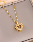 Valentines Day Gift Double-layer Smart Love Pendant Titanium Steel Necklace Fashion Jewelry Woman