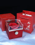 Rotating Soap Flower Rose Gift Box Creative Rotating Rose Jewelry Packaging Box Valentine's Day Gift For Women