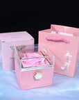 Rotating Soap Flower Rose Gift Box Creative Rotating Rose Jewelry Packaging Box Valentine's Day Gift For Women